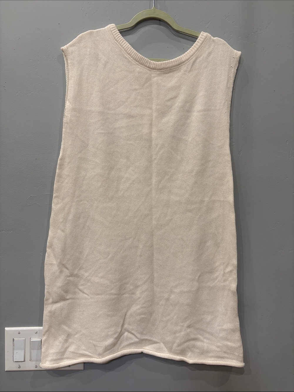 Lovesoft NWT Cream Sleeveless Knit Tunic Sweater Vest S